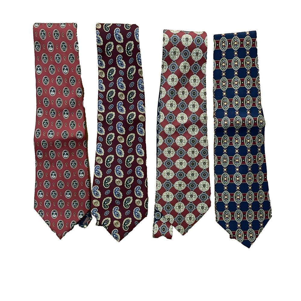 Tommy Hilfiger Vintage Italian Silk Ties  Lot of 4 Made in USA Career Preppy